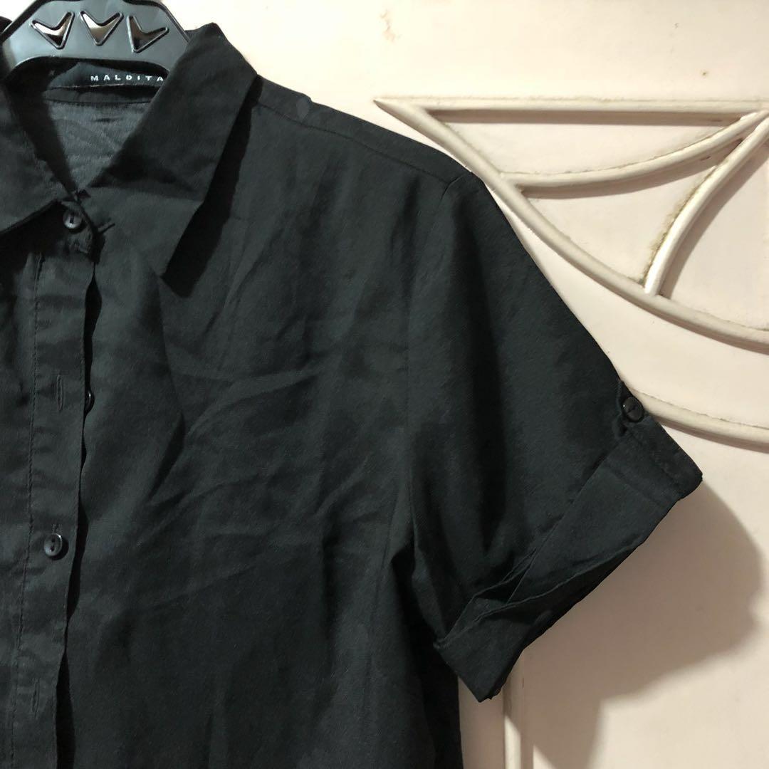 Maldita Black Office Top (Category: Traditional & Ethnic wear) located in Manila. Submitted by shopwitha_ (Listing ID 181404223, Image 2). Description: Maldita Black Corporate Top Light comfy fabric Used 3x then stored 8/10 condition .