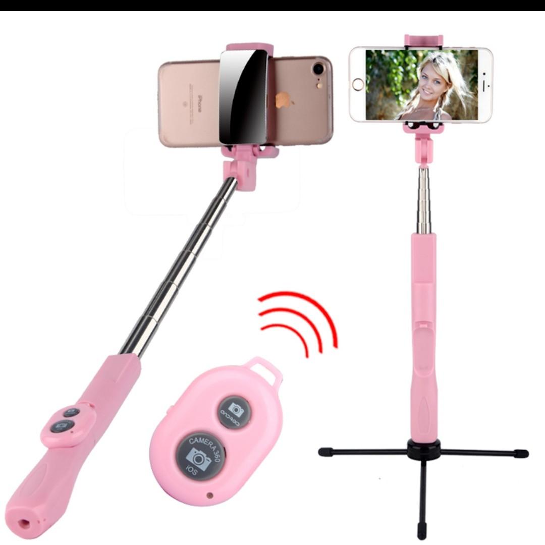 New Features 360 Selfie Stick Back Mirror Tripod Stand Bluetooth Sturdy Comfortable Lightweight Photography Camera Accessories Others On Carousell