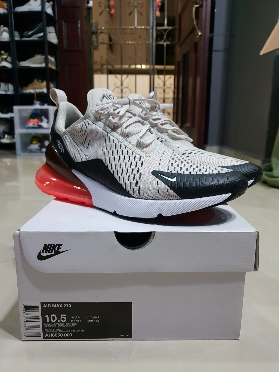 Nike air max 270 black light bone hot hotsell punch