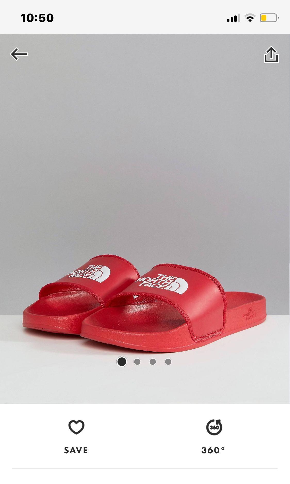 red north face slippers