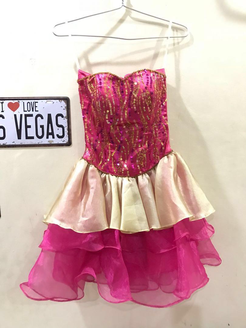 Pink & Gold Cocktail Dress (Category: Evening dresses & gowns) located in Las Pinas. Submitted by vrslvd (Listing ID 182924711, Image 3). Description: -with free petticoat I used this twice a few years back- during my pre 18th photo shoot and during my debut (used as my second gown so I didn’t wear this the whole night) This was custom made for me, back then my size was XS. Let me know if you wanna meet to fit. Original price: Php 5,000++ (forgot
