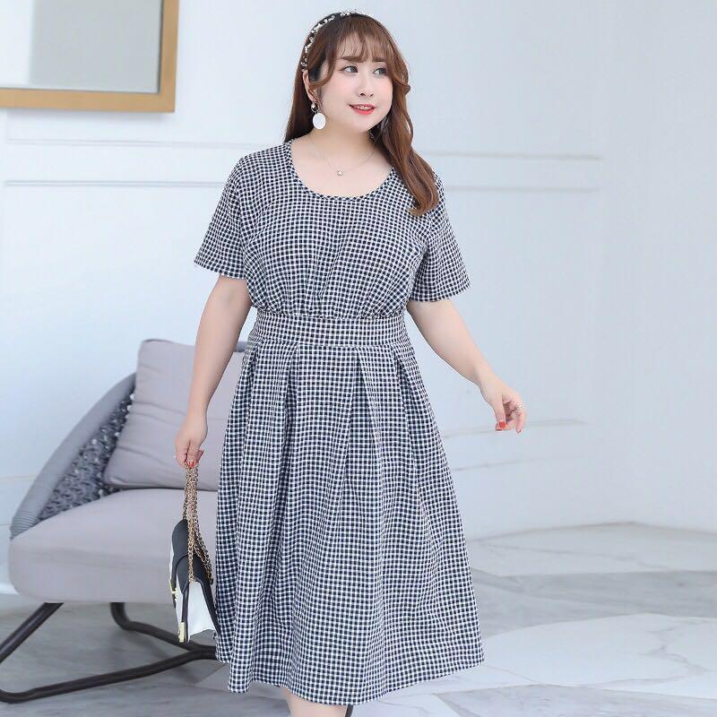 Checkered dress plus size top