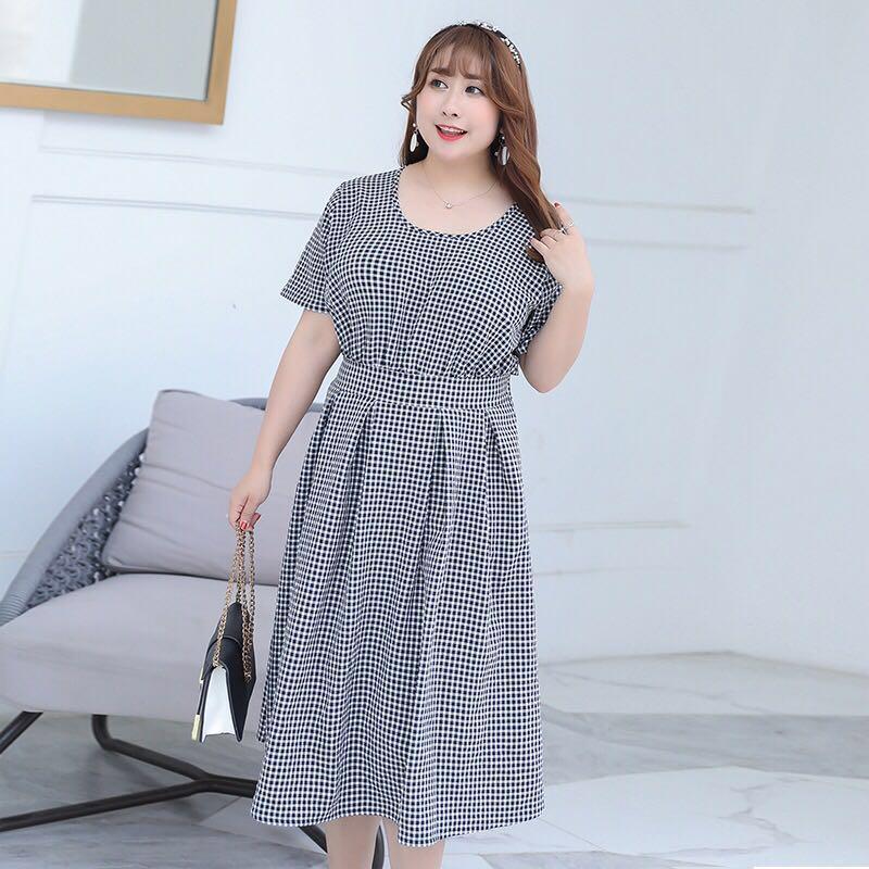 plus size checkered dress