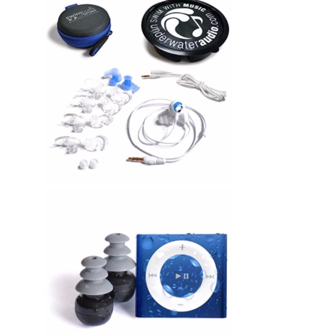 Royal blue underwater audio waterproof Ipod Shuffle swimbuds sport waterproof headphones Audio Headphones Headsets on Carousell