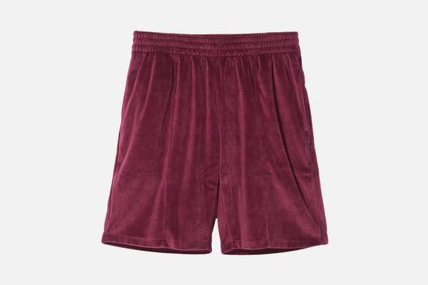 stussy velour shorts