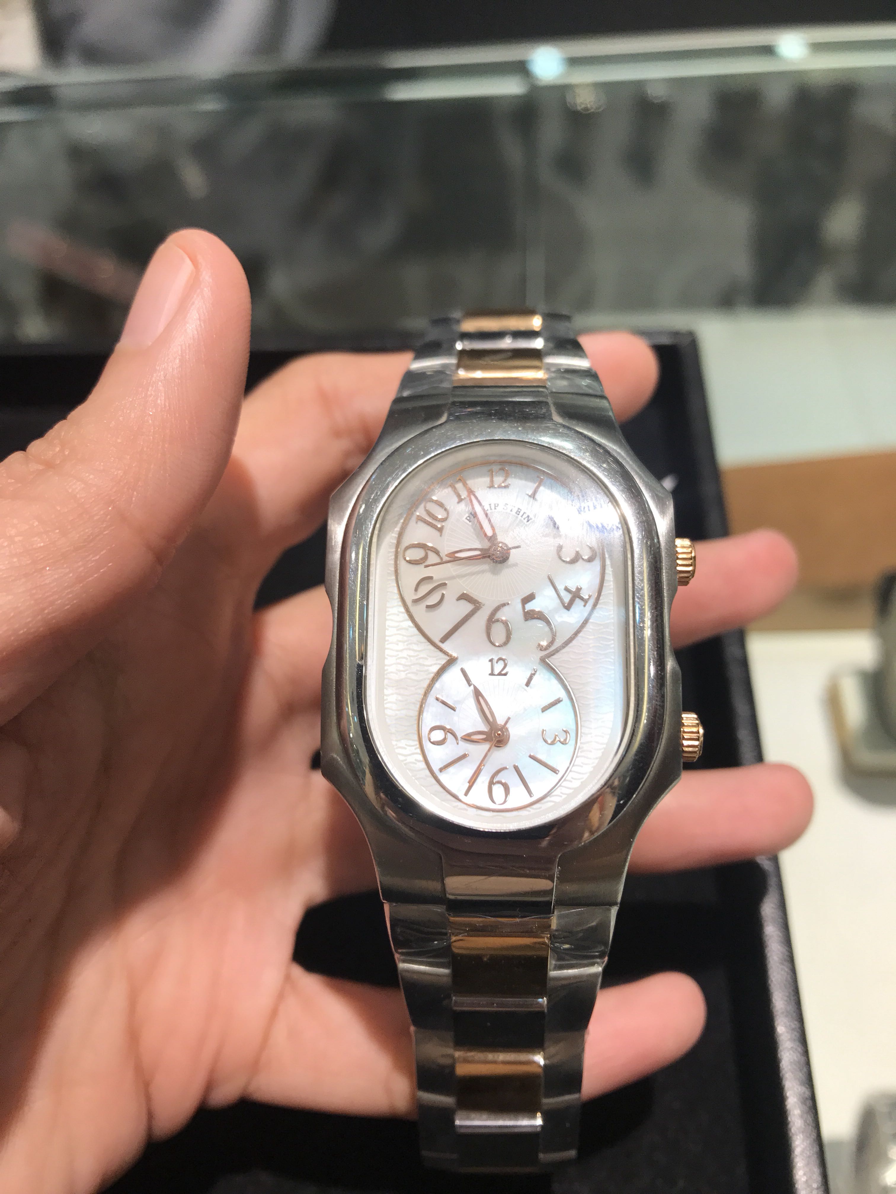 Two Tone Philip Stein Watch Original Rose Gold Silver Color