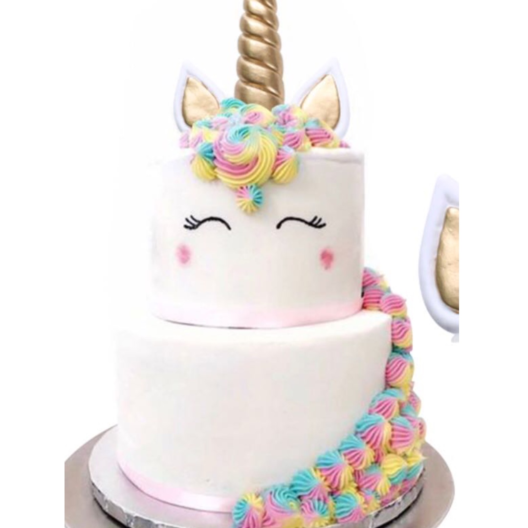 Unicorn 2 Tier Cake Design Craft Others On Carousell