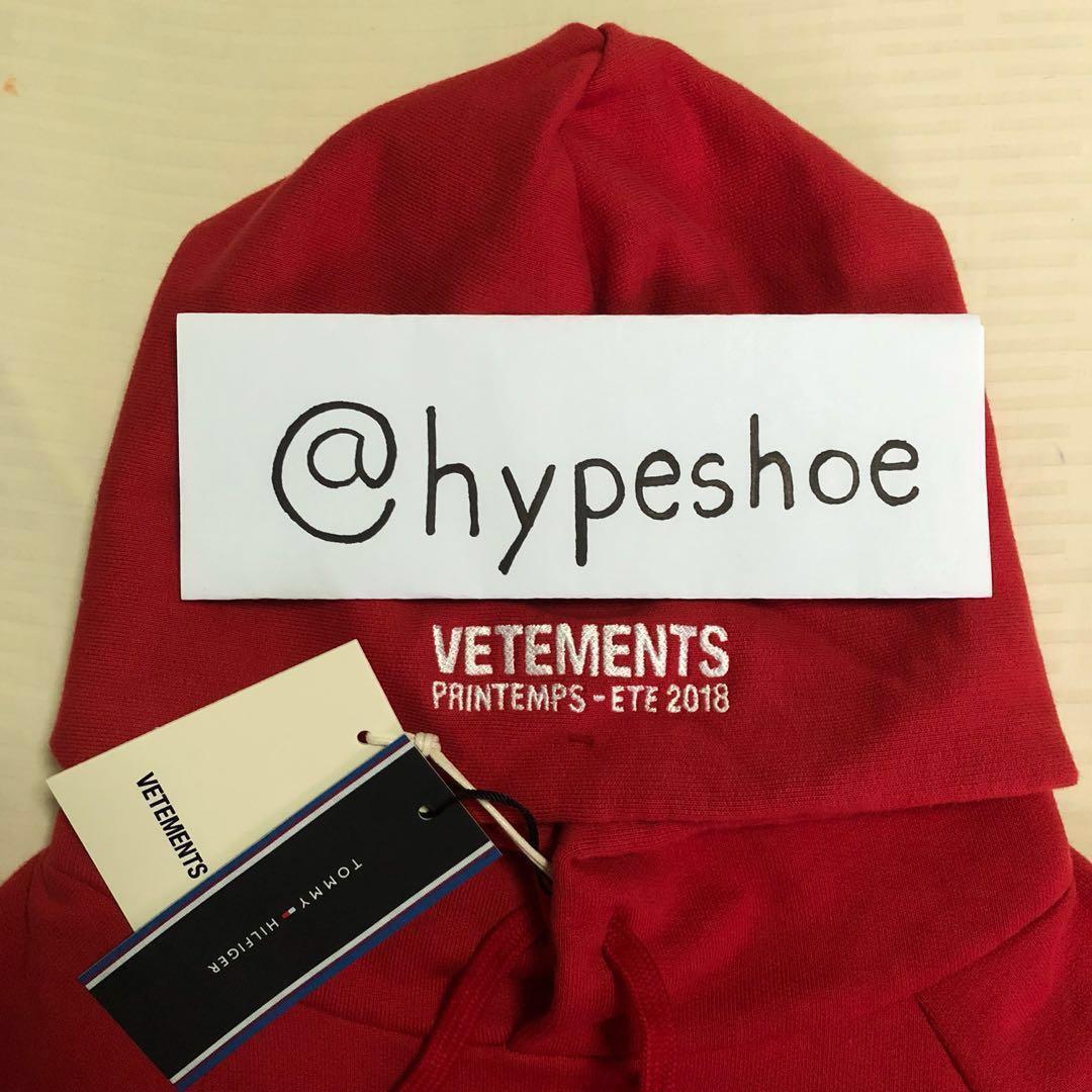 Vetements x tommy hilfiger best sale layered embroidered cotton hoodie
