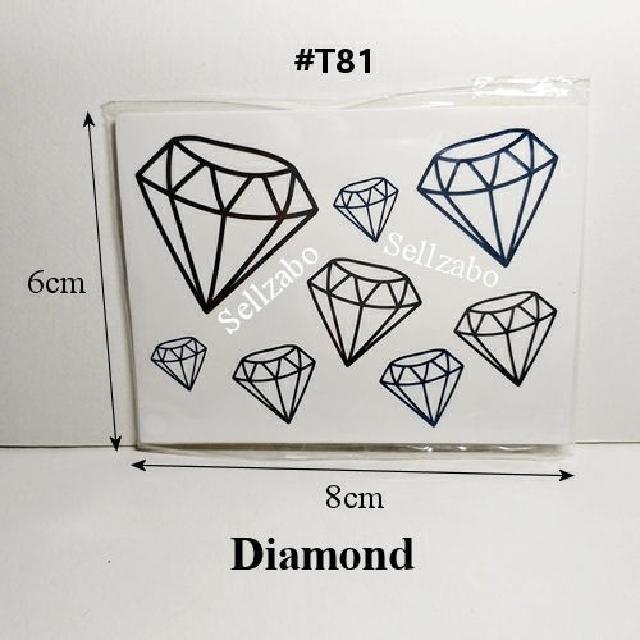 1 Pc Tattoo Sticker T81 Diamonds Design Craft Art Prints On Carousell