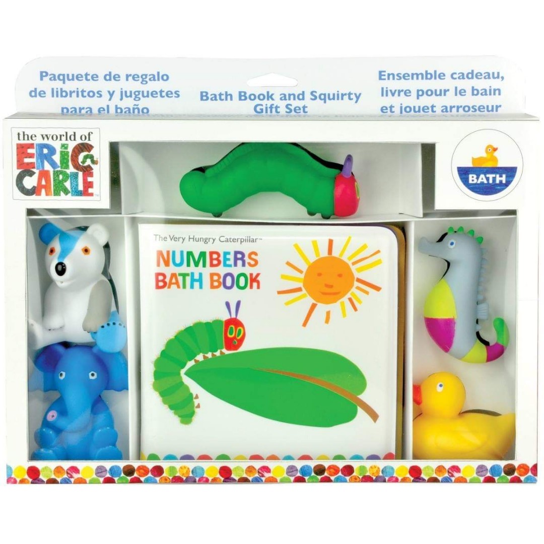 Bath Time Fun Set: Waterproof Book & 3 Squirty Speckled Frog Toys For Babies 0m+