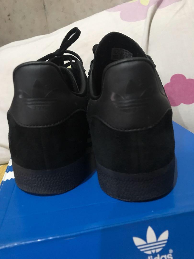 triple black gazelle suede