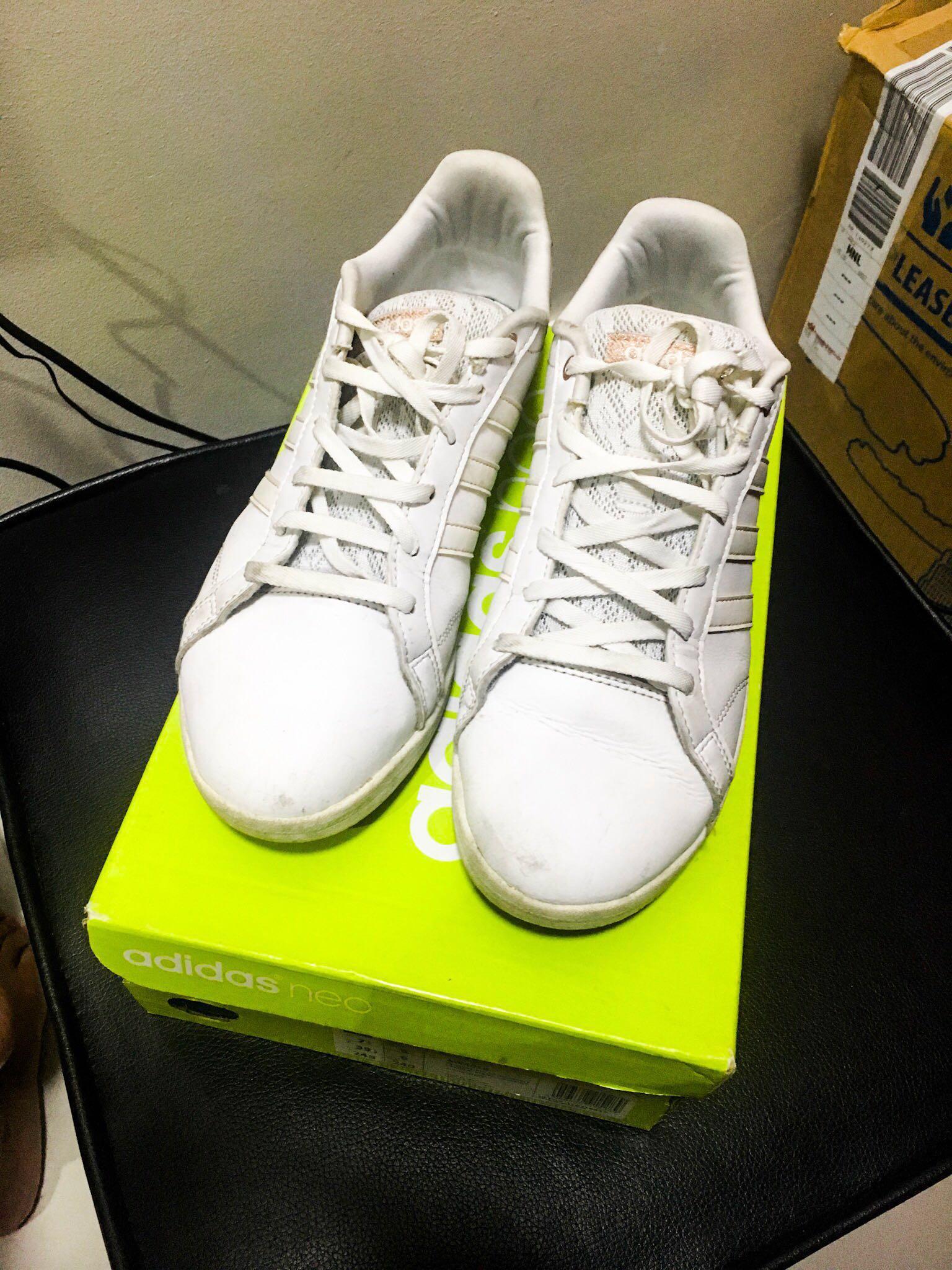 adidas neo white sneakers womens