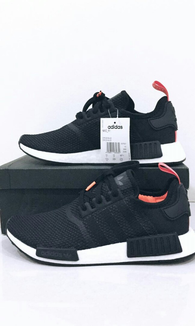 nmd r1 black solar orange