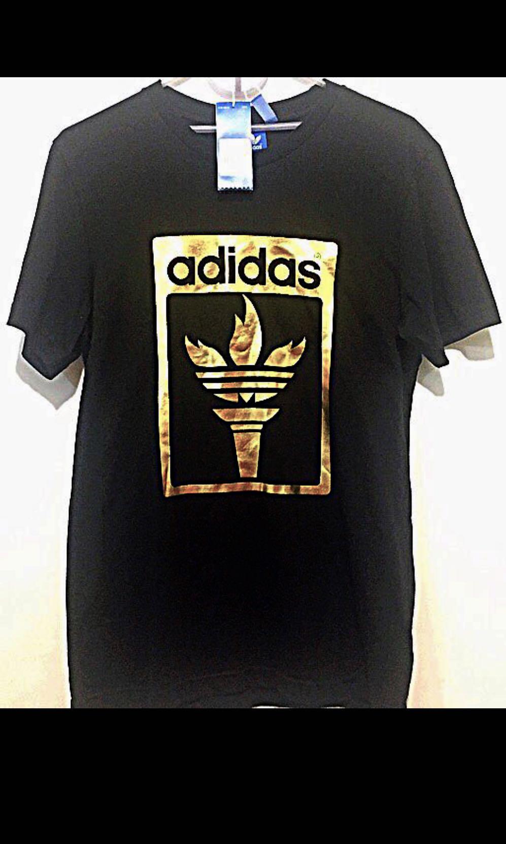 adidas gold trefoil shirt