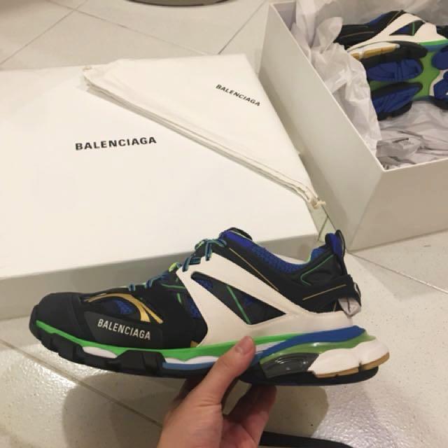Balenciaga Grey and Yellow Track Trainers Incorporated Style