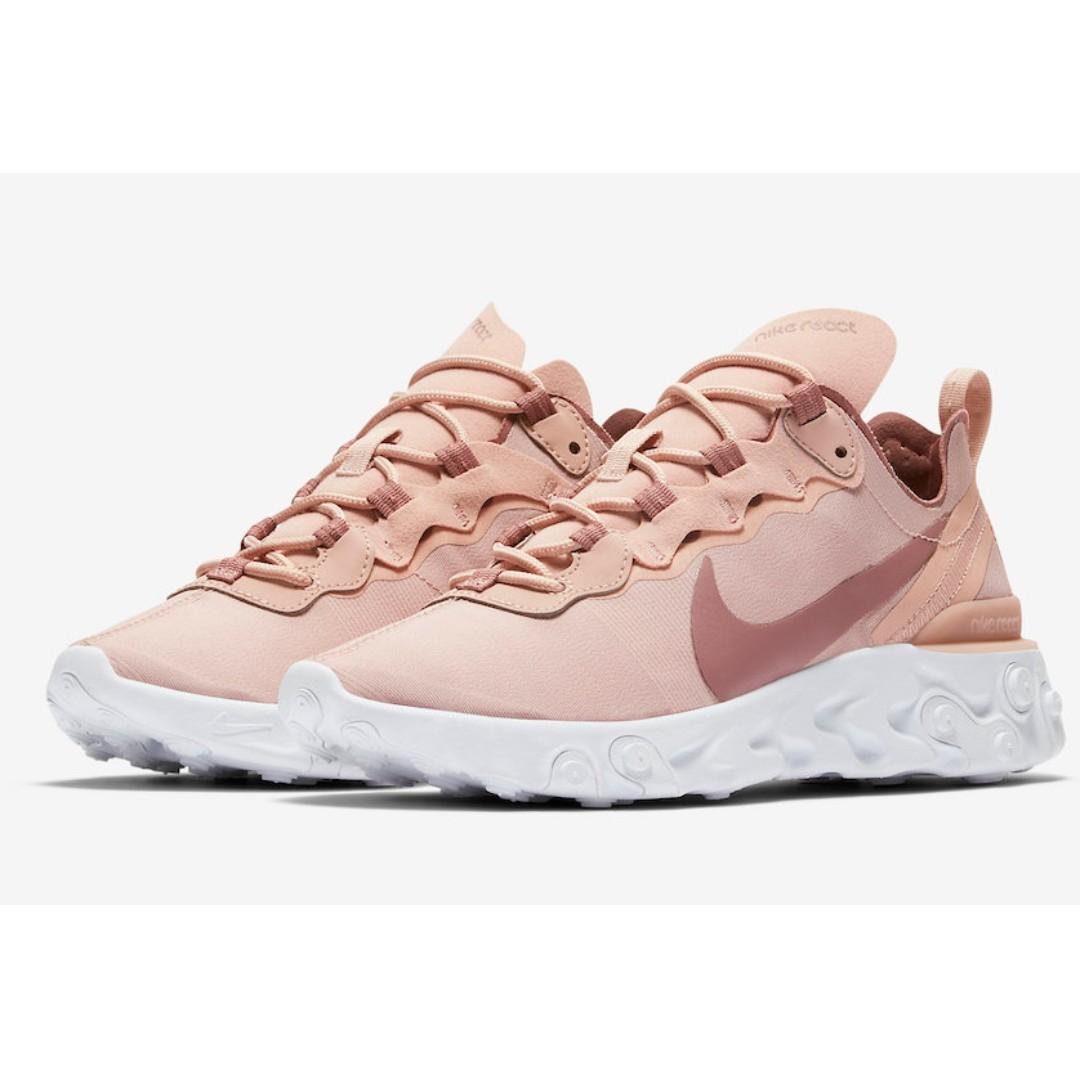 nike react element 55 beige and pink