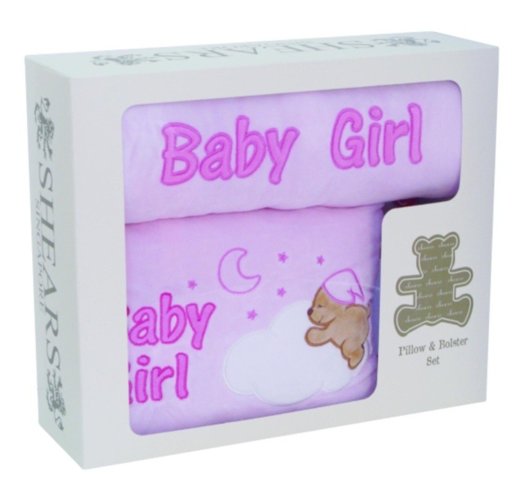 Brand New SHEARS SINGAPORE Pillow & Bolster Set Baby Girl (Pink