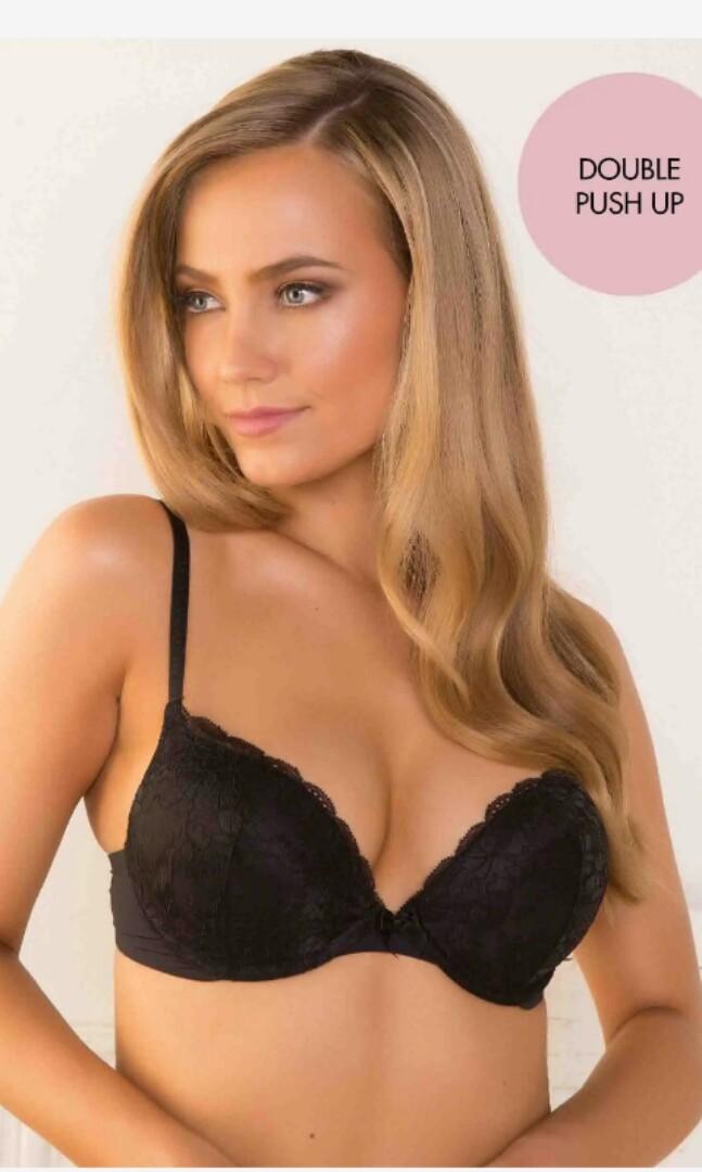 Bras N Things Extreme Cleavage Bravo Lace Plunge Double Push Up Bra -  Black, 36B, Women's Fashion, New Undergarments & Loungewear on Carousell