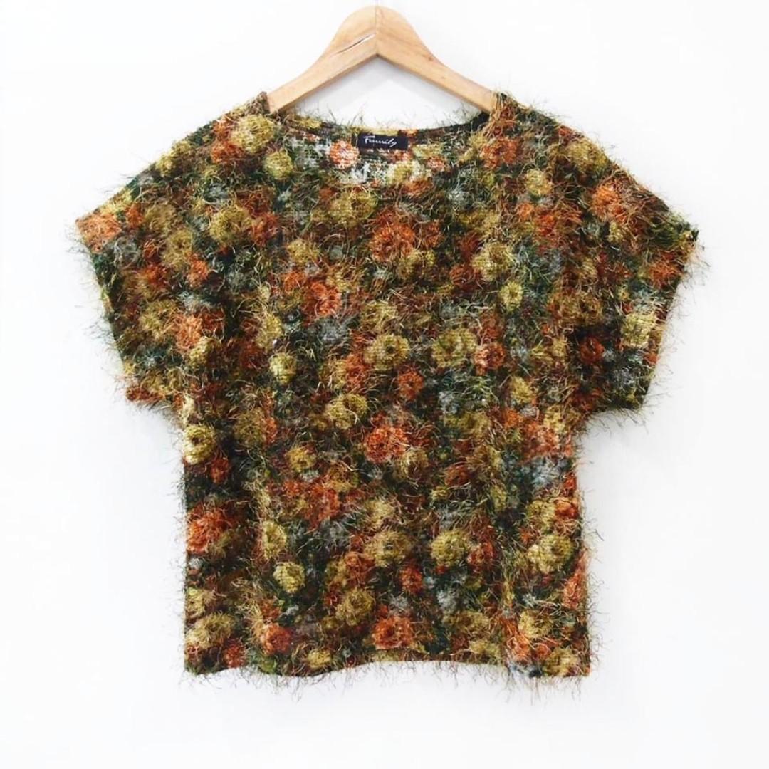 Cs611 Size M L Green Bulu Baju Unik Lucu Pakaian Cewek Import Fesyen Wanita Pakaian Wanita Atasan Di Carousell