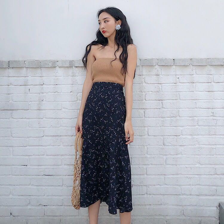 Flowy mid length skirts floral online