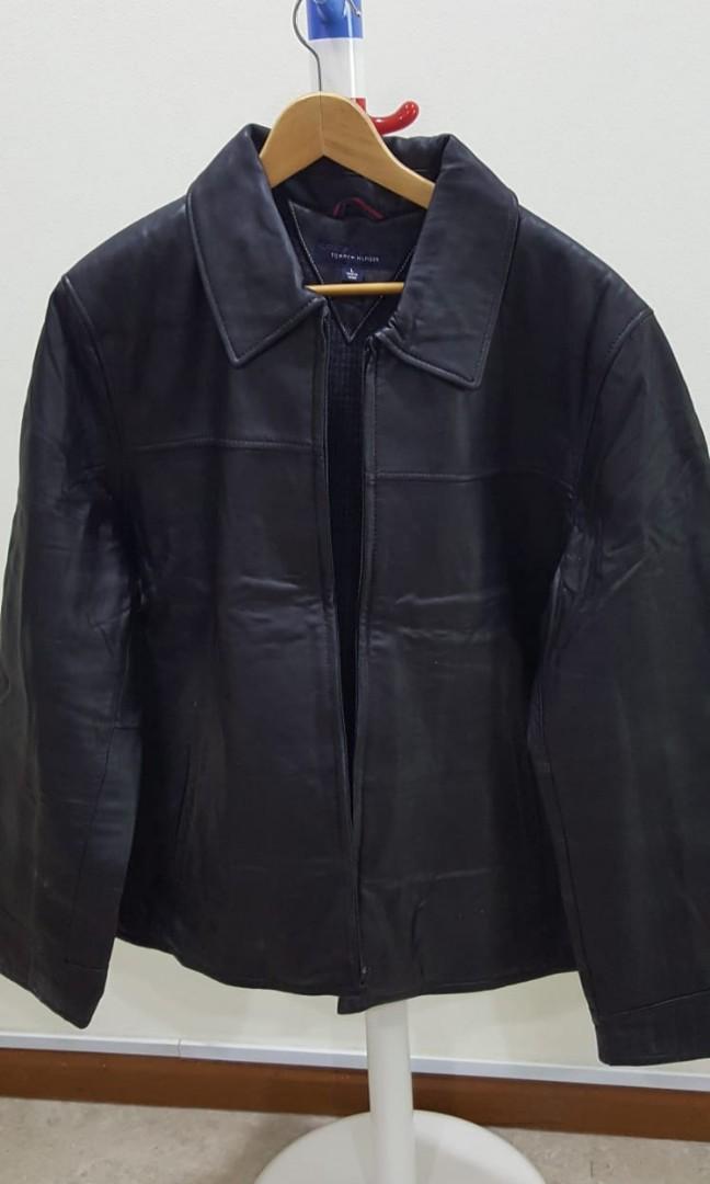 tommy hilfiger genuine leather jacket