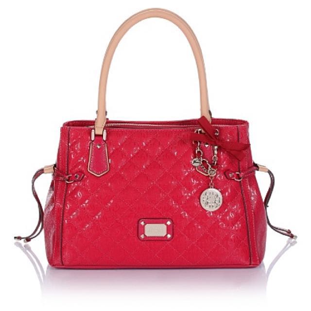 GUESS Hot Pink Satchel, Luxury, Bags & Wallets on Carousell
