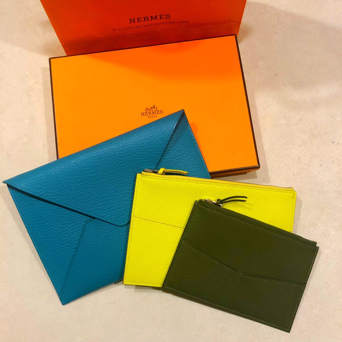 Hermes envelope trio wallet sales