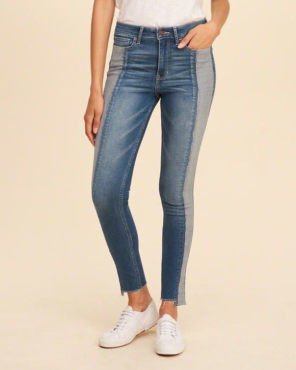 Hollister High Rise Super Skinny Two Tone Jeans Women s Fashion