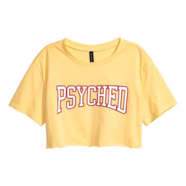 Instock H M Psyched Crop Top Women S Fashion Clothes Tops On Carousell