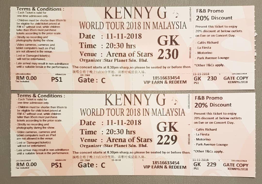 Kenny G World Tour 2018 In Malaysia Tickets Vouchers Event Tickets On Carousell