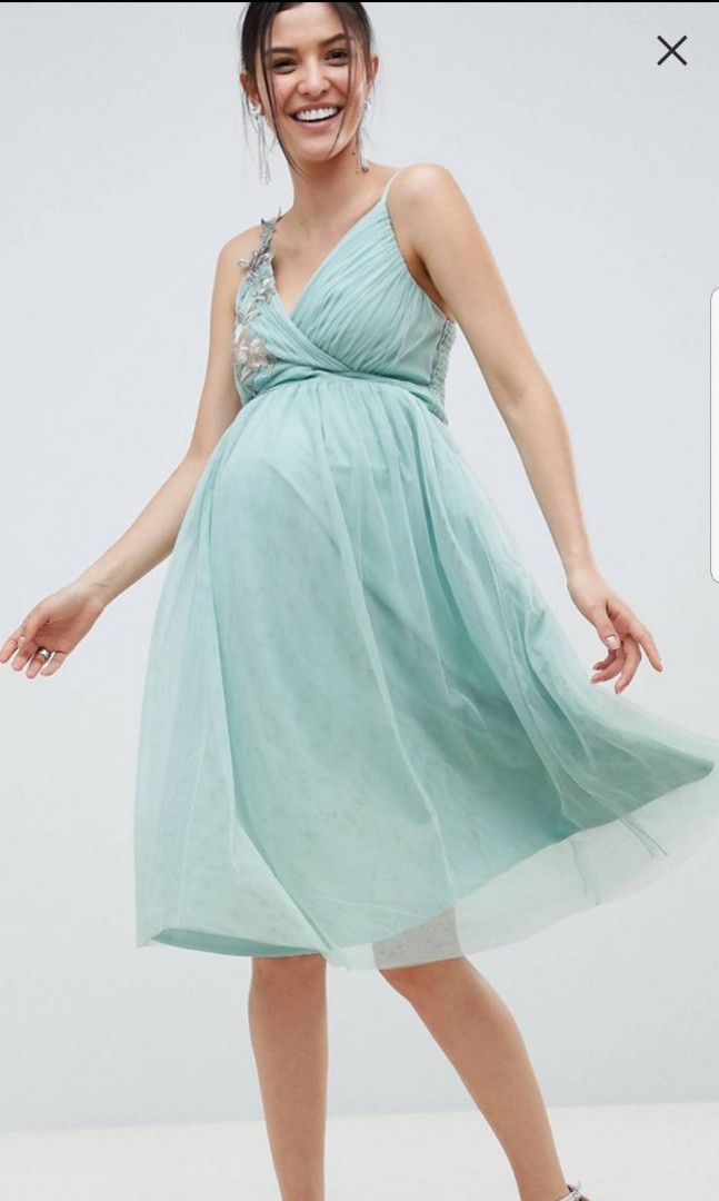 Little Mistress Maternity Midi Dress Womens Fashion Clothes