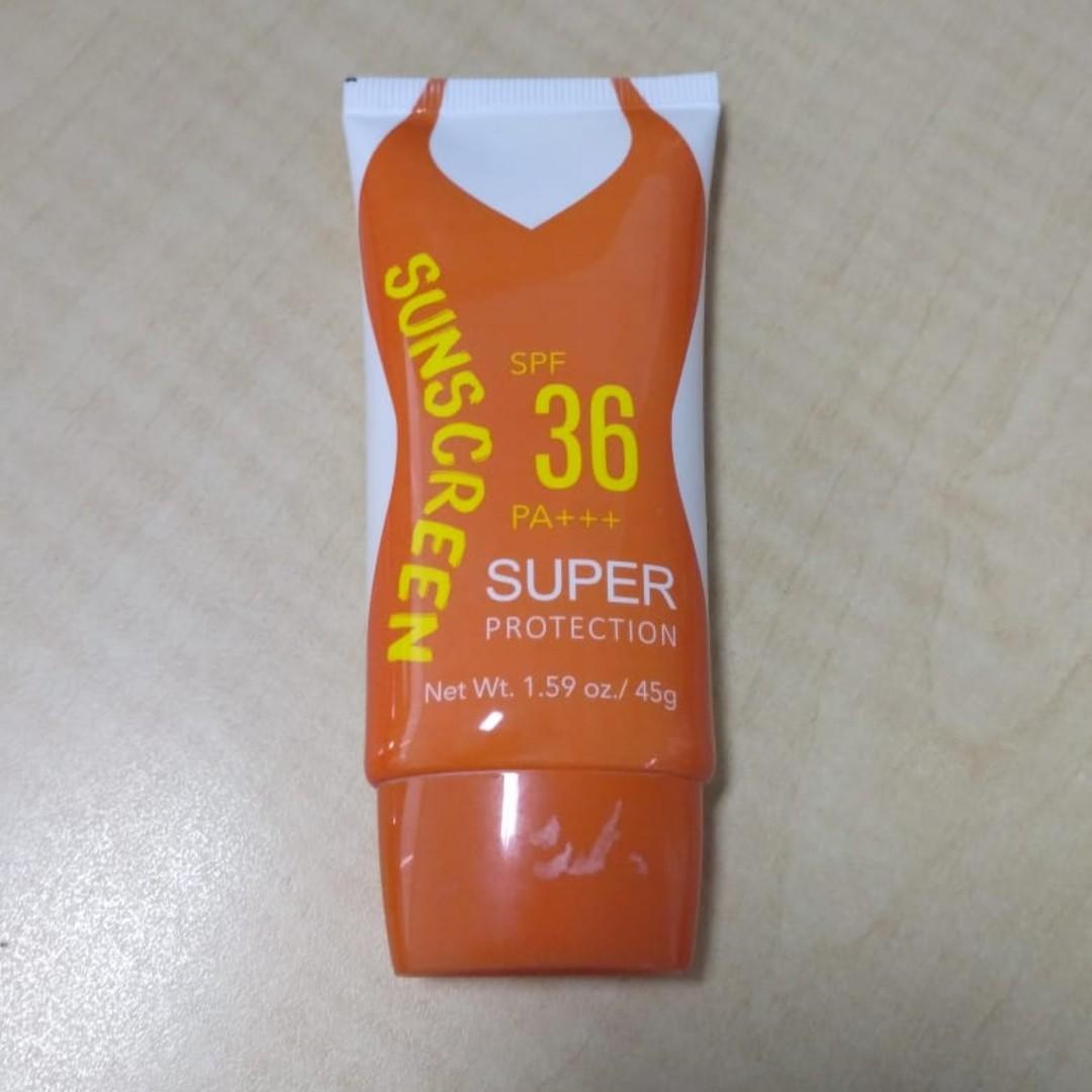 Miniso Sunscreen Spf 36 Pa Super Protection Preloved Kesehatan Kecantikan Kulit Sabun Tubuh Di Carousell