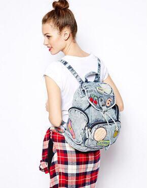 Denim backpack shop new look