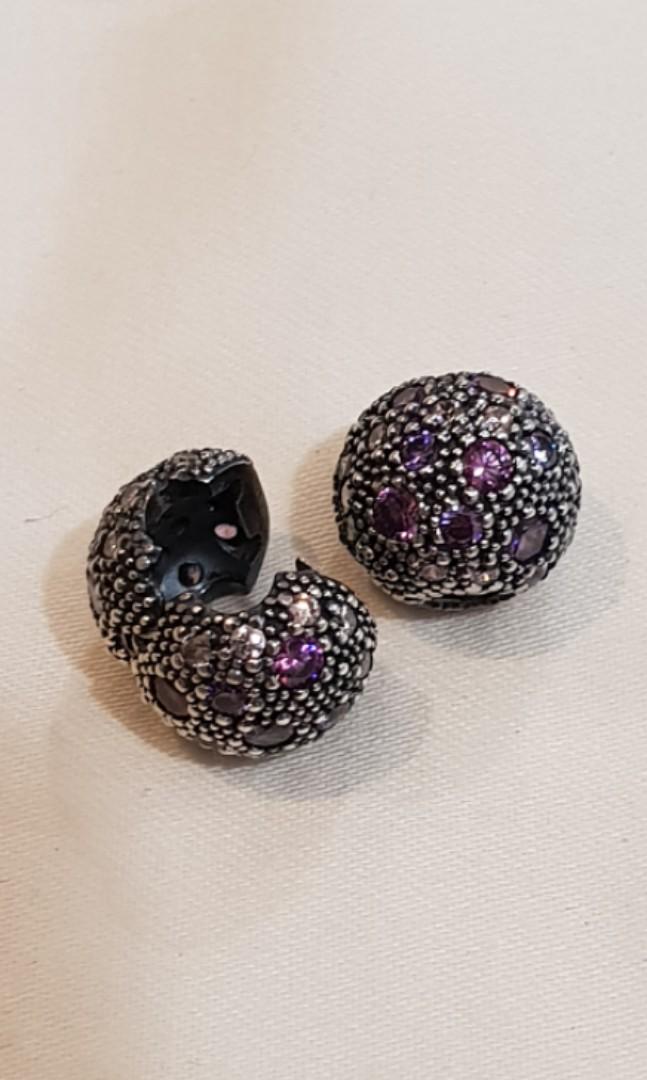 Pandora Fancy Purple Cosmic Stars Clips Women s Fashion Watches