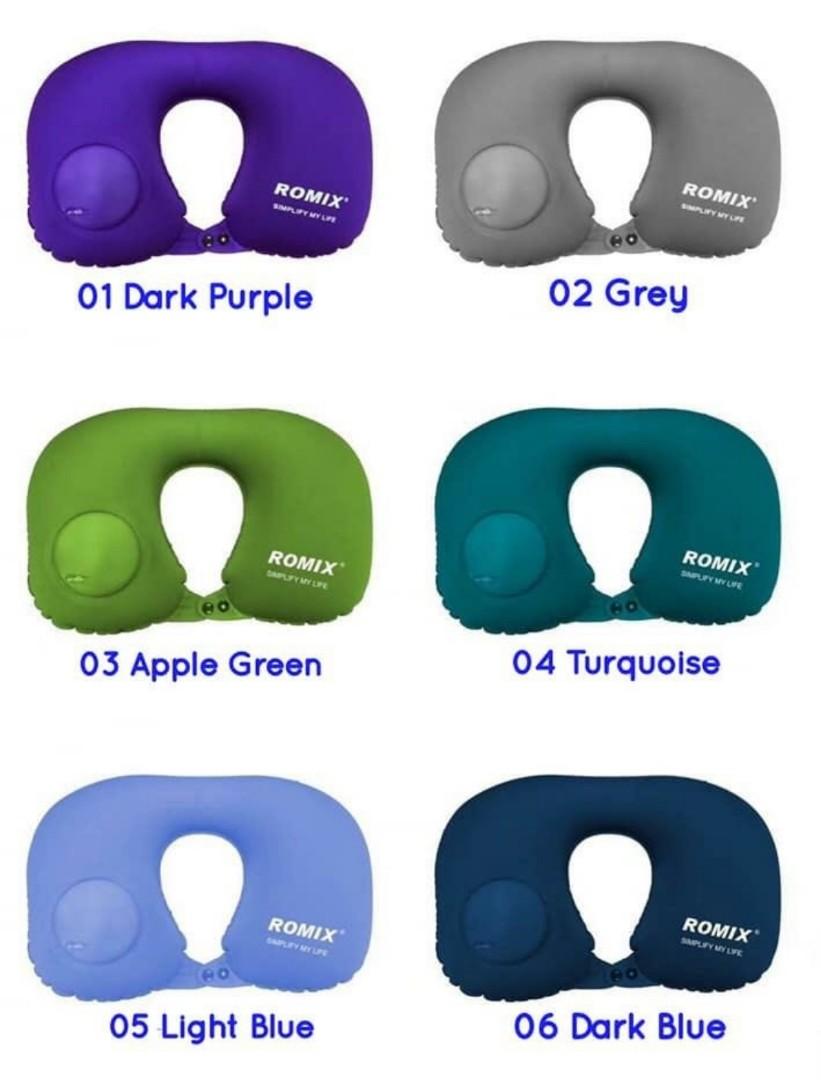 Romix New Colours Self Inflate Neck Pillow Travel Travel