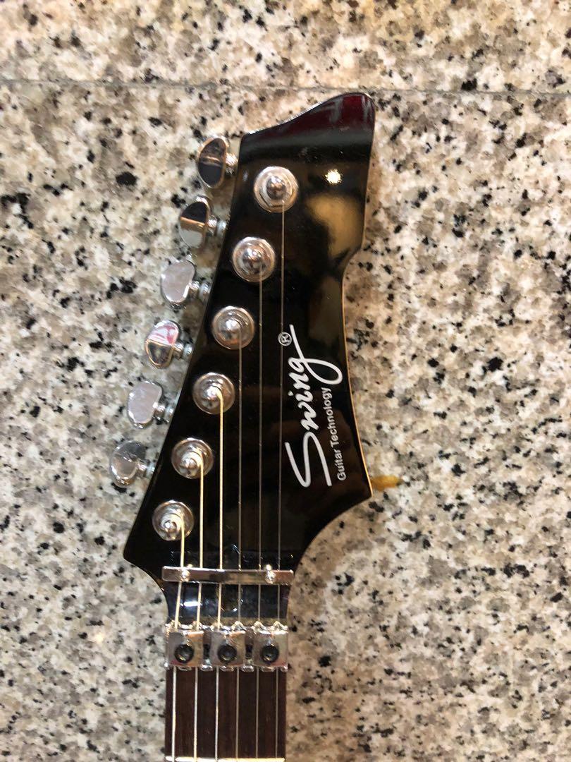 Swing EZ100 BL/R MIK Korea Made Electric Guitar, Hobbies & Toys, Music