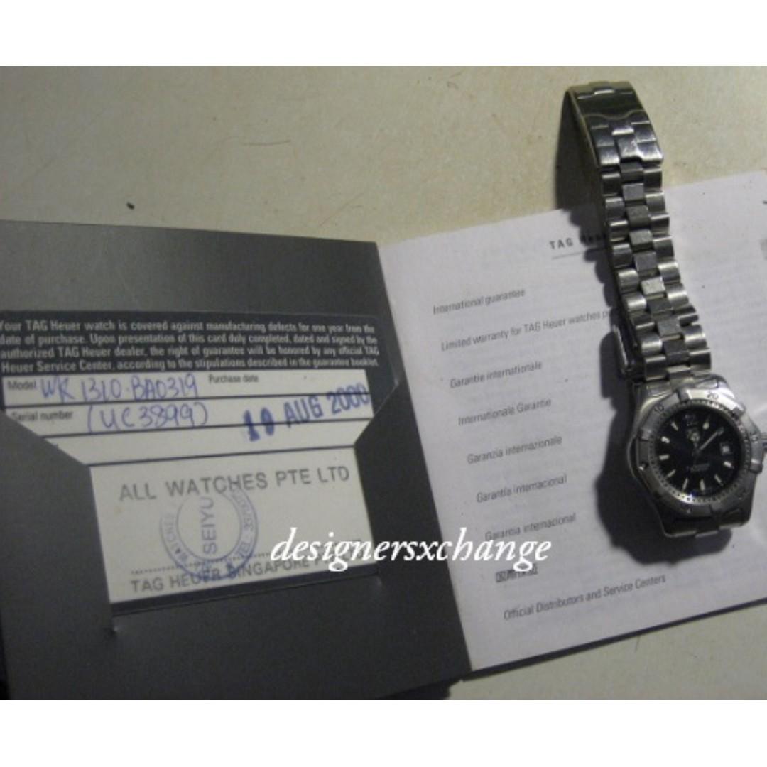 Tag Heuer Ladies Bracelet Watch with Sapphire Crystal Black Face with expired Warranty card Luxury Watches on Carousell