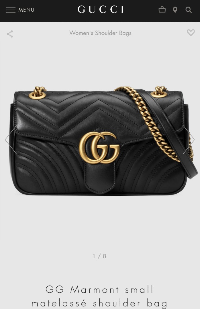 Authentic Gucci Marmont Small Matelassé Shoulder Bag - Black, Luxury, Bags & Wallets, Handbags ...