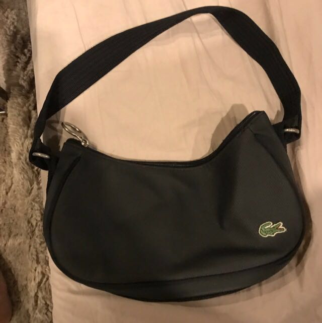 Authentic Lacoste Black Nylon Bag Give 