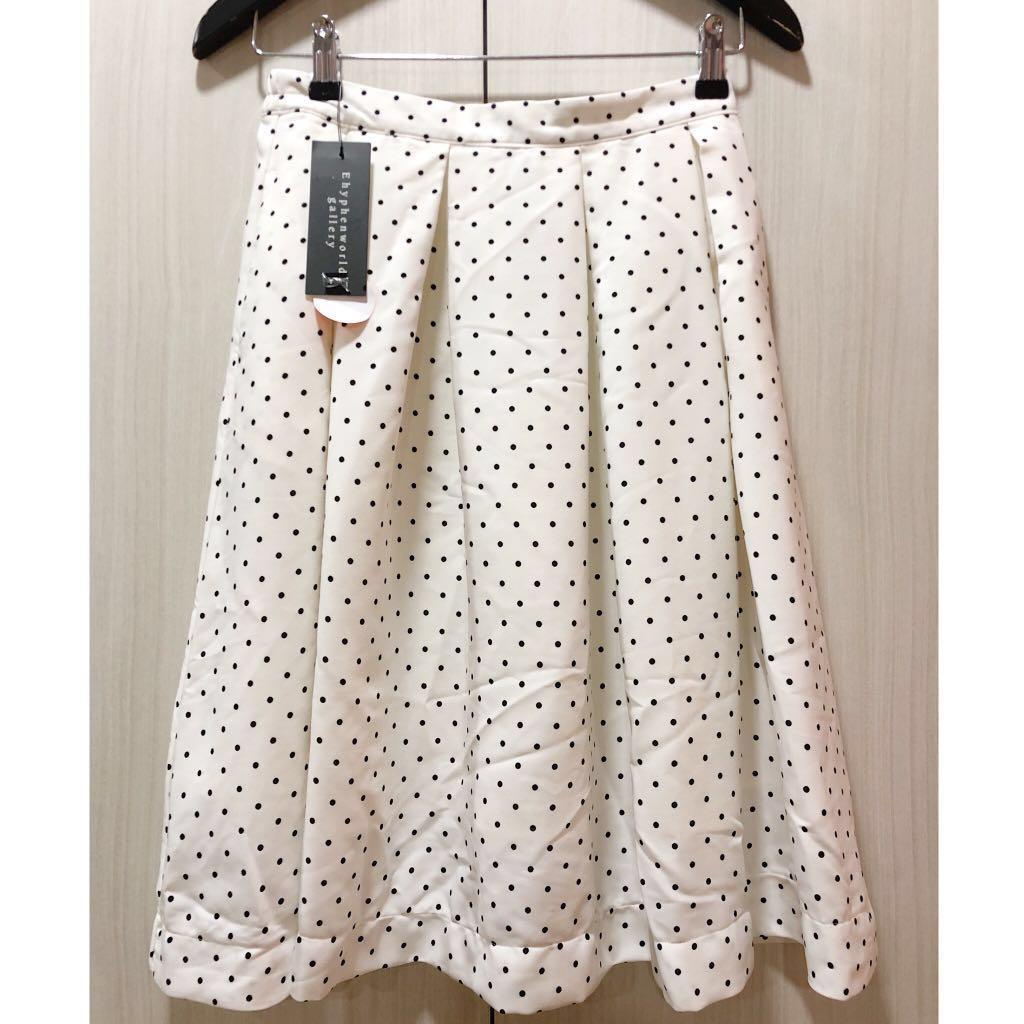 Bnwt E Hyphen World Gallery Off White Polka Dot Skirt Women S Fashion Clothes Pants Jeans Shorts On Carousell