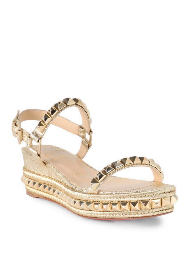 Louboutin best sale wedge sandals
