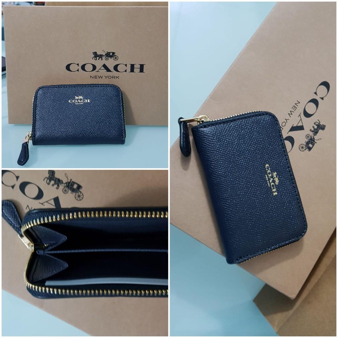 Small navy blue coach purse hot sale