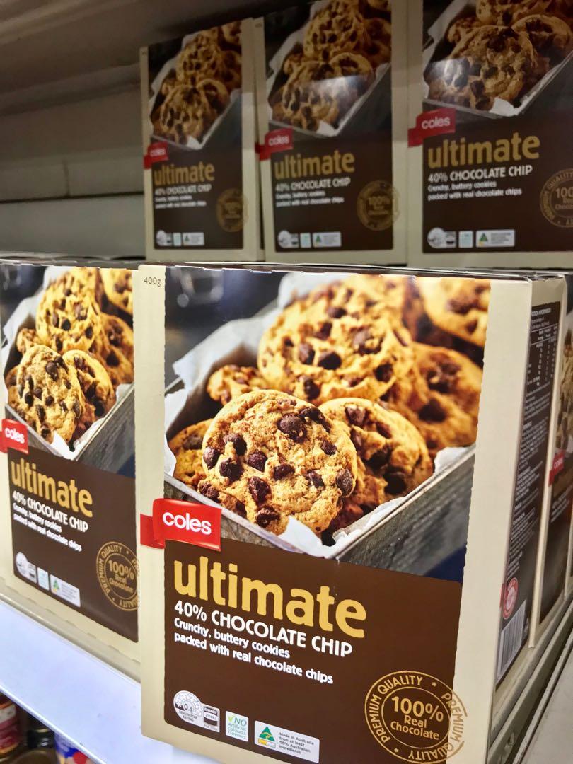 Coles Ultimate 40 Chocolate Chip Cookies 400 g, Food & Drinks
