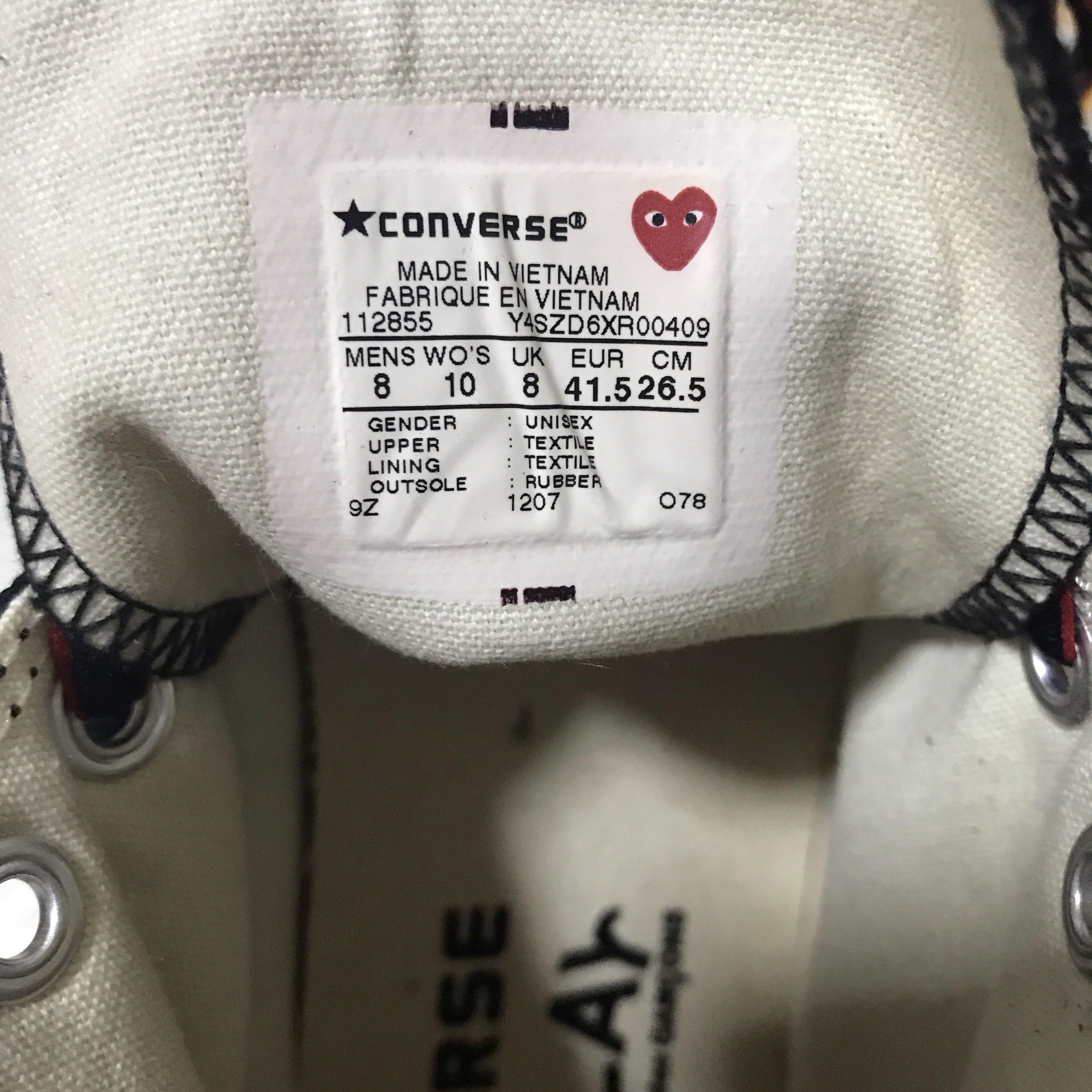 Cdg converse size new arrivals