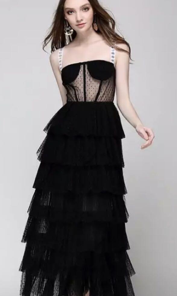 Dior Black Tulle Dress