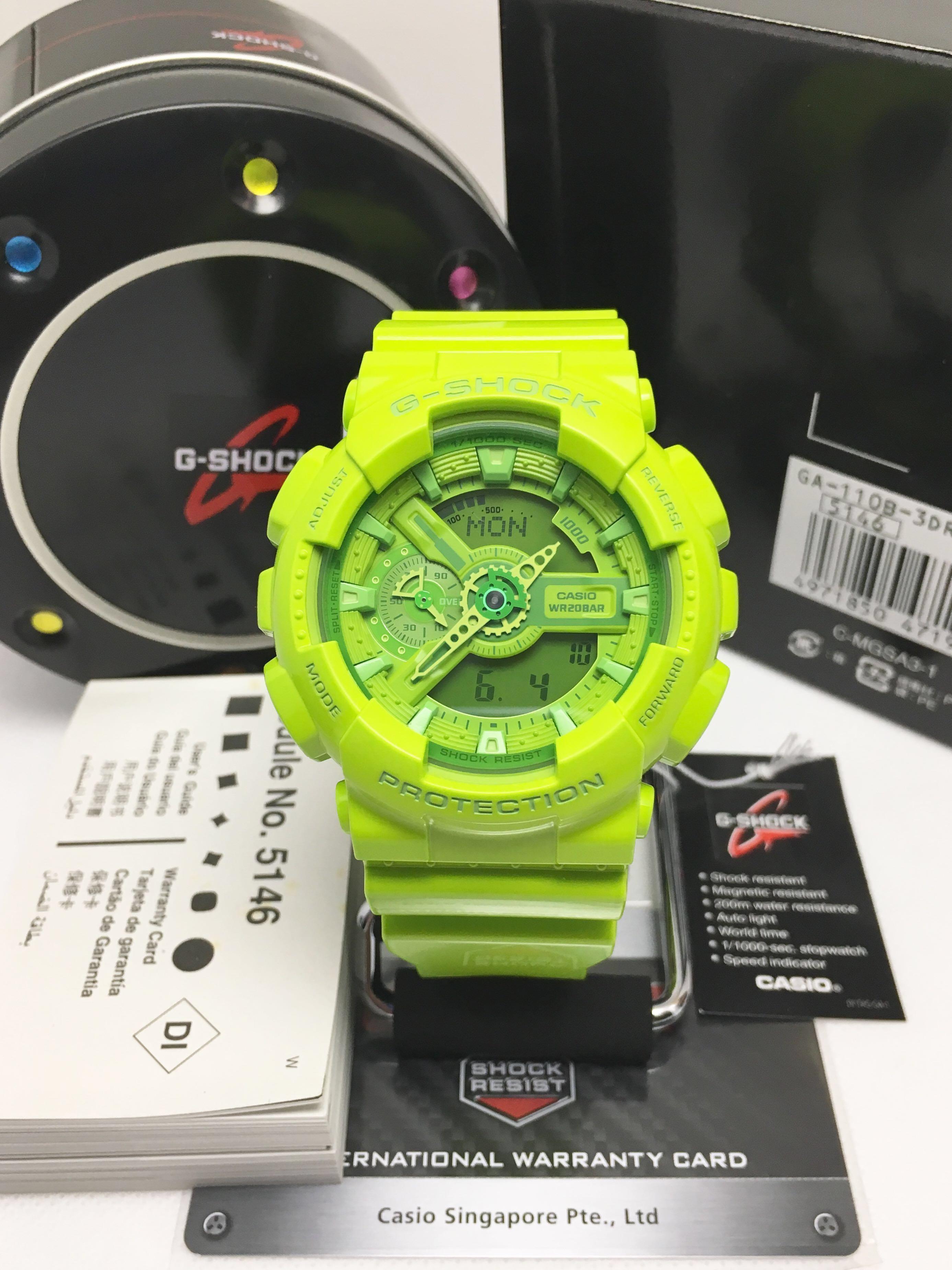 G Shock Ga 110 Hyper Green Ga110 Men S Fashion Watches On Carousell