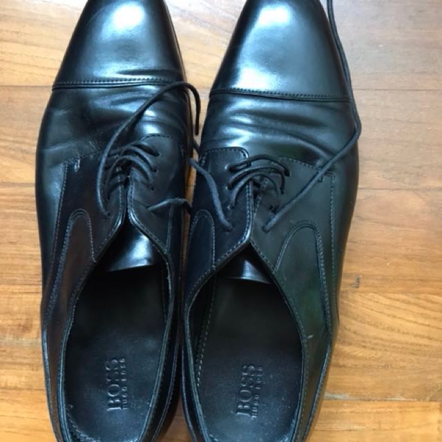 hugo boss black leather shoes