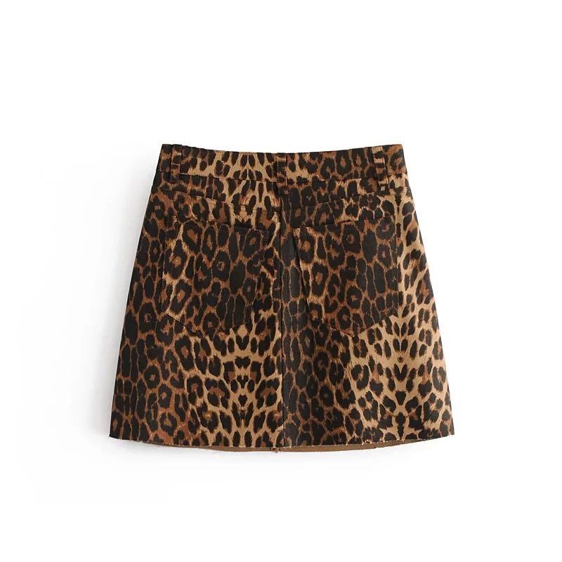 leopard print mini skirt zara