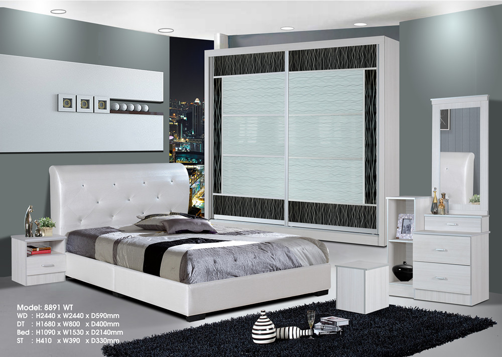 Installment Plan Bedroom Set 8891 Wt Home Furniture