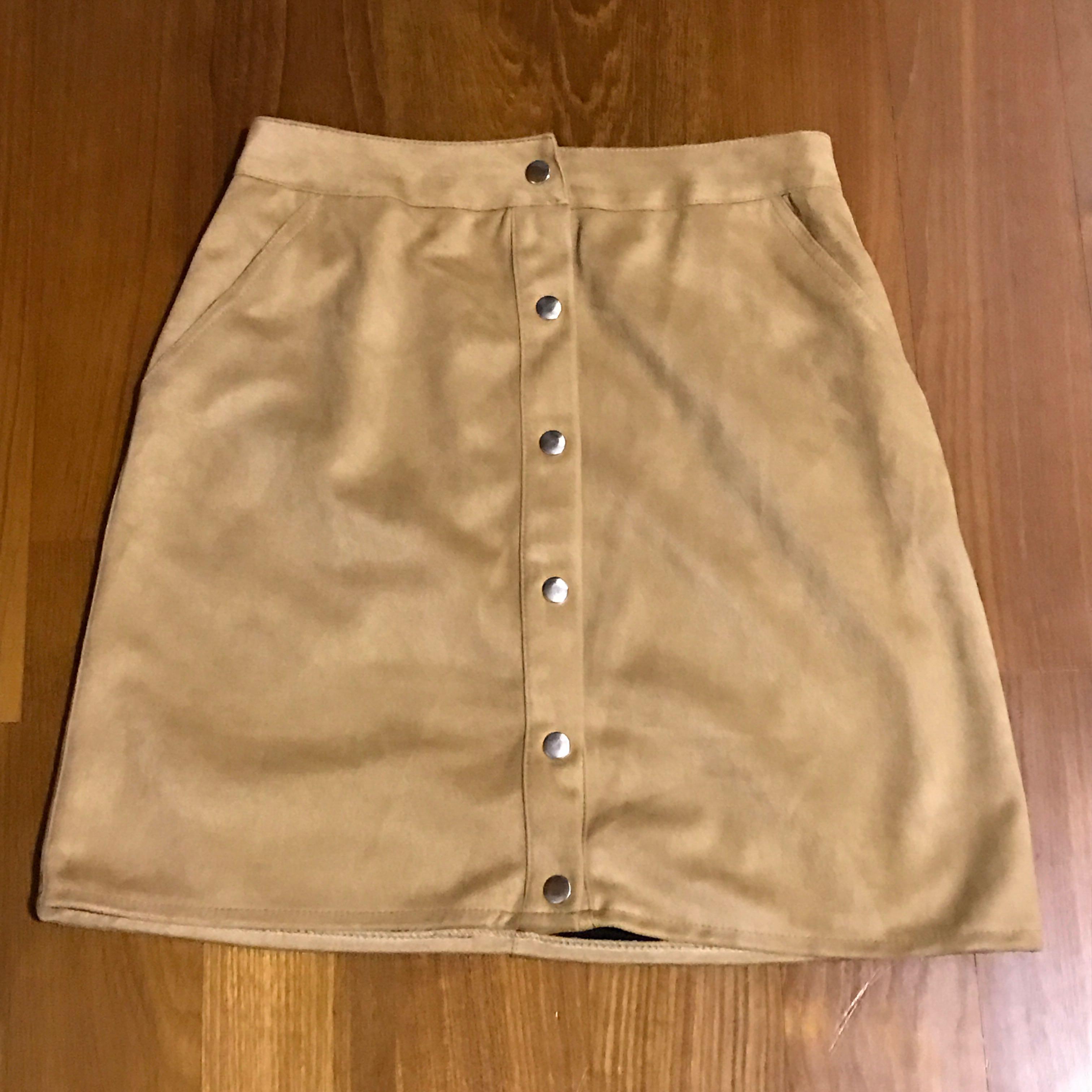 khaki button down skirt, Women's 